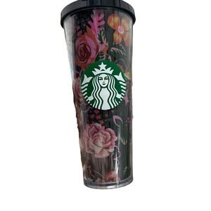 Starbucks Ban.do Midnight Flower Floral Cold‎ Cup 24oz Venti Tumbler HTF NWT